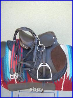 New Leather English Jump All Purpose Saddle Package Brown