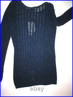 New Rachel Zoe Open Weave Sweater Dark Blue Navy S Small Womens Karla Top Design