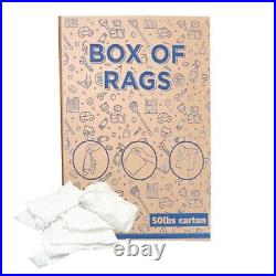 New White Knit T-Shirt Cleaning Rags 50 lbs. Box Multipurpose Cleaning Cloths