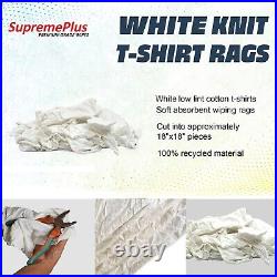 New White Knit T-Shirt Cleaning Rags 50 lbs. Box Multipurpose Cleaning Cloths