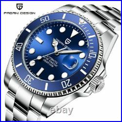 Pagani Design 1639 10 ATM Men's Japan Automatic Mechanical Watch All Steel Blue