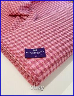 Pink gingham check design tweed all wool fabric suit skirt jacket limited