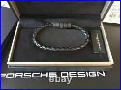 Porsche Design Bracelet Grooves stainless steel all black black 19 cm NEW