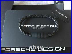 Porsche Design Bracelet Grooves stainless steel all black black 19 cm NEW
