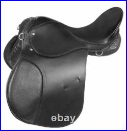 Premium Leather All Purpose Black English Riding Horse Saddle Free Shipping