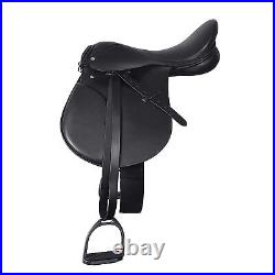 Premium Leather All Purpose Jumping English Riding Horse Saddle Tack 14-18 inch