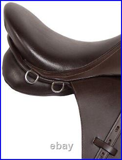 Premium Leather English Jumping All Purpose Riding Horse Saddle Tack 14-18 inch