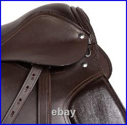 Premium Leather English Jumping All Purpose Riding Horse Saddle Tack 14-18 inch