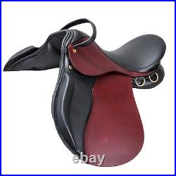 Premium Leather Jumping Horse Saddle English Riding All Purpose Tack 14-18 inch