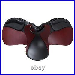 Premium Leather Jumping Horse Saddle English Riding All Purpose Tack 14-18 inch