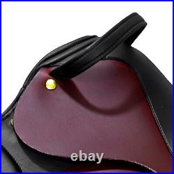 Premium Leather Jumping Horse Saddle English Riding All Purpose Tack 14-18 inch