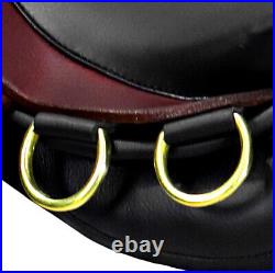 Premium Leather Jumping Horse Saddle English Riding All Purpose Tack 14-18 inch