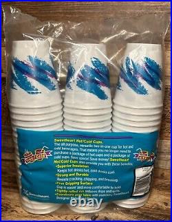 RARE SEALED NEW Lot Of 60 90s Jazz Design Styrofoam Cups Sweetheart 9oz