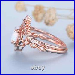 Rose Gold 14k Solid Moissanite Studded Band Garnet Ring For Women Wedding Design