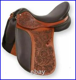 STG All Purpose Premium tooled Leather Jumping English Riding Horse Saddle Tack