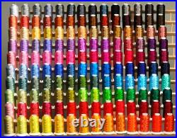 SUPER 185 CONES POLYESTER MACHINE EMBROIDERY THREADS + RACK for BABY LOCK