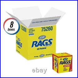 Scott RAGS IN A BOX 75260, All-Purpose, White, 200 Shop Towels per Box, 8 Boxes