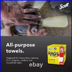 Scott RAGS IN A BOX 75260, All-Purpose, White, 200 Shop Towels per Box, 8 Boxes