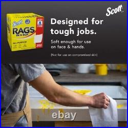 Scott RAGS IN A BOX 75260, All-Purpose, White, 200 Shop Towels per Box, 8 Boxes