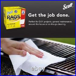 Scott RAGS IN A BOX 75260, All-Purpose, White, 200 Shop Towels per Box, 8 Boxes