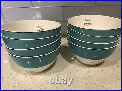 Set of 4 KATE SPADE Lenox Rutherford Circle Turquoise All Purpose Bowl 6.75 New