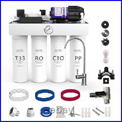 SimPure T1-400 GPD UV Reverse Osmosis Tankless RO Water Filter System Purifier