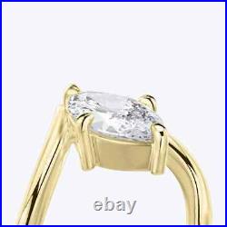 Solid 18K Yellow Gold 0.80 Carat New Design Marquise Real Diamond Rings All Size