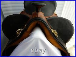 Stock Saddle with horn 17 leather qubraicho harness with drum dye finished