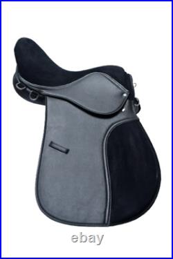 Synthetic All Purpose Horse Saddle Suede Black Colour Size 15 To 18