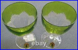 TWO Waterford Crystal Mixology Neon Green All Purpose Goblets Mint & New in Box