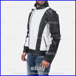 Team Leo's New Men's Leather Jacket Design Two Tone White & Black Biker Jacket