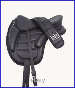 Treeless Freemax Leather Softy Horse Saddle Tack Equestrian 14-18 LS-1