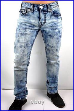 True Religion Men's Ricky Acid Wash Relaxed Straight Super T Jeans 107954