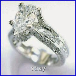 Unique Design 3.00 Carat Pear Cut Lab-Created Diamond Engagement & Wedding Rings