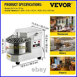VEVOR Commercial Electric Food Mixer 8.5Qt Stand Dough Mixer Dual Rotation 450W