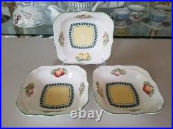 Villeroy&Boch French Garden Fleurence Square 5.6 All Purpose Bowl Set of 3, New