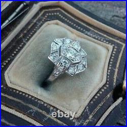 Vintage Inspired 0.75 Cttw All Moissanite Diamond Art Deco Design Wedding Ring