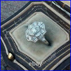 Vintage Inspired 0.75 Cttw All Moissanite Diamond Art Deco Design Wedding Ring