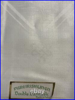 Vtg Pure IRISH Linen Tablecloth 72 X 140 Damask CELTIC pattern-never used in b