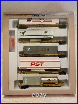 Walthers #932-13931 HO Scale TTX All-Purpose Spine Cars Containers/Trailer 5-Pk