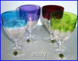 Waterford Mixology Mixed Color Crystal Stem Goblets SET/4 All Purpose 163863 New