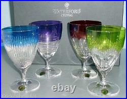 Waterford Mixology Mixed Color Crystal Stem Goblets SET/4 All Purpose 163863 New