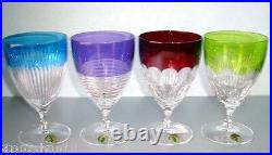 Waterford Mixology Mixed Color Crystal Stem Goblets SET/4 All Purpose 163863 New