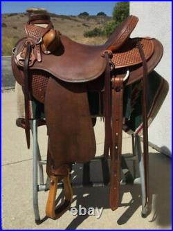 Western Hot seat saddle 16on Eco-leather buffalo brown, rough out on drum dye