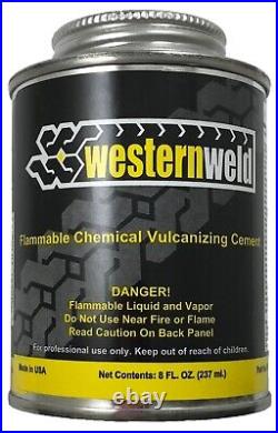 Western Weld Clear All Purpose Tire Repair Vulcanizing Cement Brush Top Can 8 oz