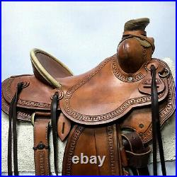 Western hot seat saddle 16on SBL-leather buffal Sbl color drum dye finish