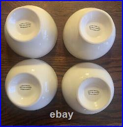 Williams Sonoma Belvedere Cream All Purpose Footed Bowls SET Of 4 NEW Portugal