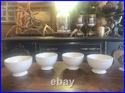 Williams Sonoma Belvedere Cream All Purpose Footed Bowls SET Of 4 NEW Portugal