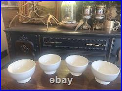 Williams Sonoma Belvedere Cream All Purpose Footed Bowls SET Of 4 NEW Portugal