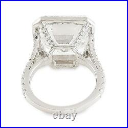 Womens Engagement Ring CZ 10ct Asscher Cut Halo Design 925 Sterling Silver Jewel